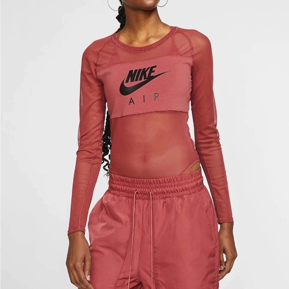Nike Tops - Nike Womens NSA Air Long Sleeve Mesh Bodysuit Size Small